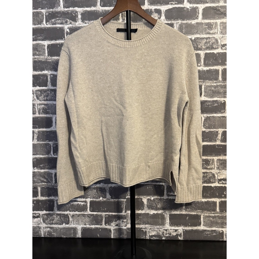 Jenni Kayne Women's Crewneck Sweater XS Oatmeal Wool Blend Cashmere